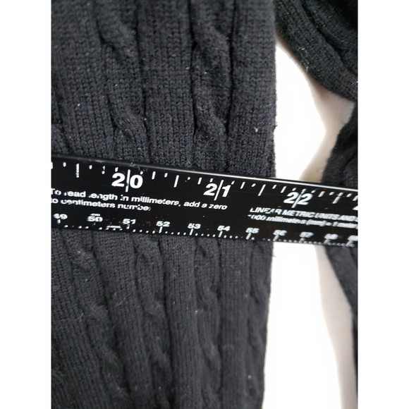 Kim Rogers Women's Black Large Cotton Knit Open Front Cardigan Sweater - Picture 5 of 6